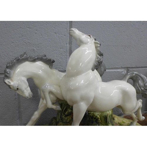 900 - A Nadal horse figure group, a/f (leg restored), base 49cm