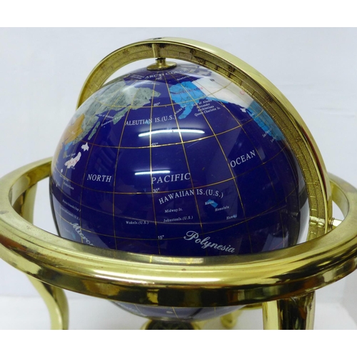 902 - A semi-precious gem set globe