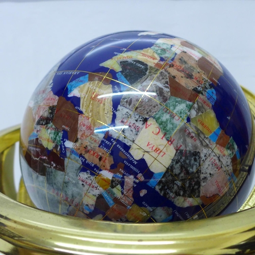 902 - A semi-precious gem set globe