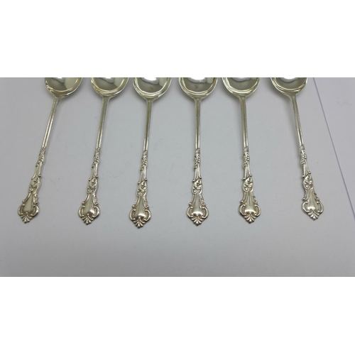 936 - Six silver coffee spoons, Birmingham 1939, 34g