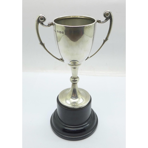 943 - A silver trophy, with Paget Lodge no. 839 inscription dated 1924, 59g