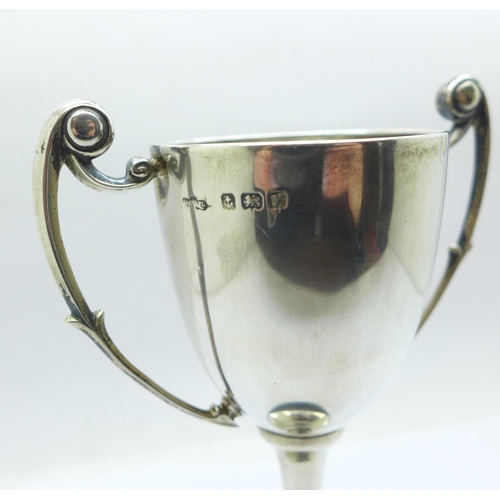 943 - A silver trophy, with Paget Lodge no. 839 inscription dated 1924, 59g