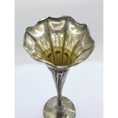 945 - A silver specimen vase, 16cm