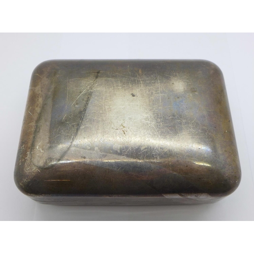 953 - A Gucci .925 silver box, also marked A.I.S. Montecatini-Maggio 1959, 224g, 105 x 77 x 38mm