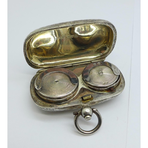 955 - A double silver sovereign and half sovereign case, Chester 1913, Samuel M. Levi