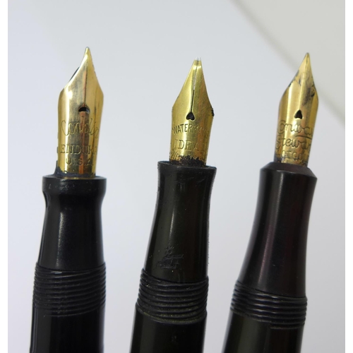 963 - Pens and cases for spares and repair, four with 14ct gold nibs