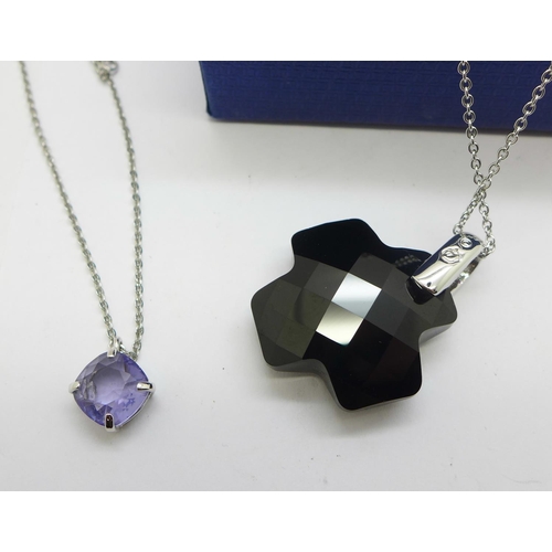 982 - Two Swarovski crystal necklaces, one boxed