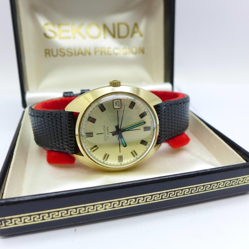 983 - A Sekonda 17 jewels wristwatch, boxed