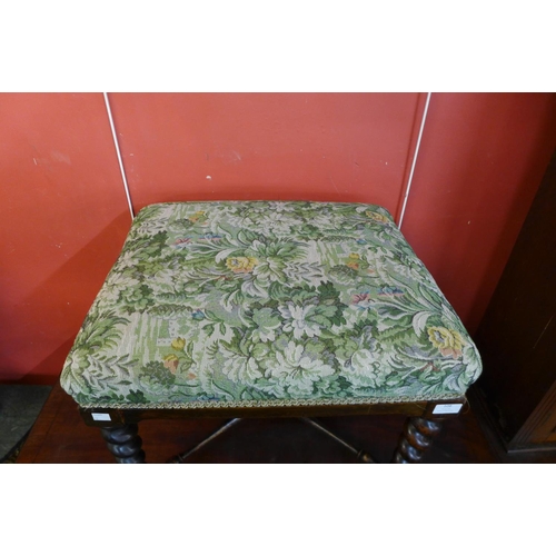 108 - A Victorian mahogany and upholstered footstool