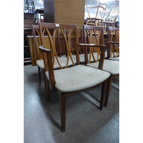 155 - A set of six G-Plan Fresco teak dining chairs