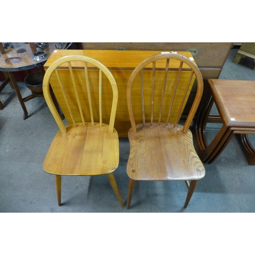 164 - Two Ercol Blonde elm and beech Windsor chairs