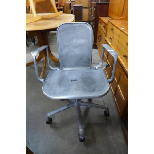 190 - A vintage Hille Supporto metal desk chair, designed by Fred Scott, a/f