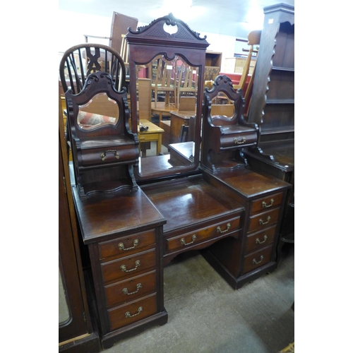 225 - An Edward VII carved mahogany dressing chest