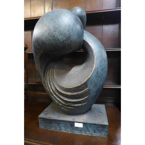 233 - A modernist bronze sculpture, 63cms h