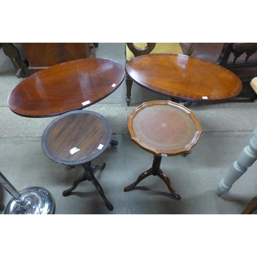 272 - Four mahogany wine tables