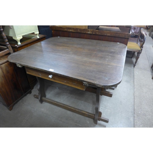 363 - A French provincial elm kitchen table