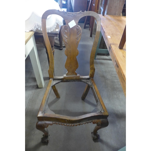 371 - A set of four carved walnut dining chairs