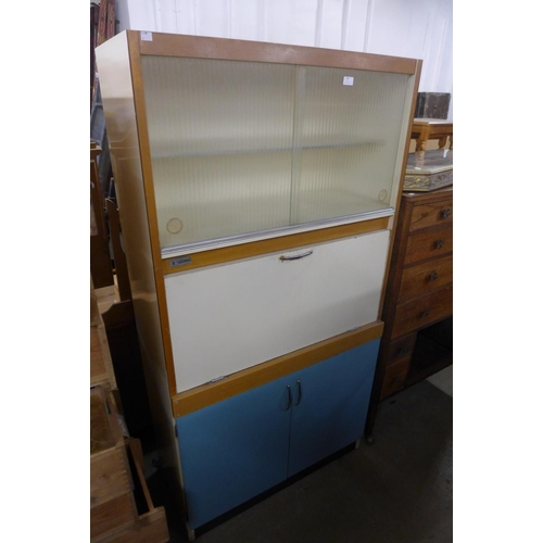 395 - A vintage 1960's painted kitchen cabinet