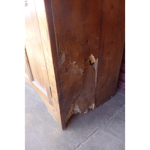 407 - A 19th Century French pine housekeeper's cupboard (extensive signs of woodworm)