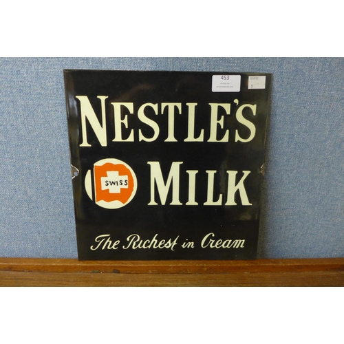 453 - A Nestle's Milk enamelled sign