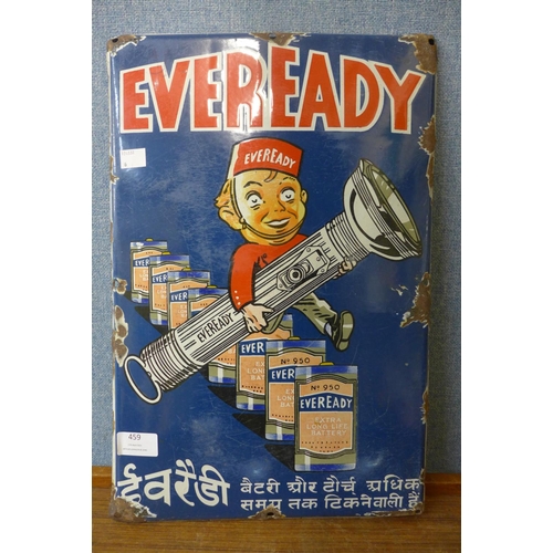 459 - An Eveready enamelled sign