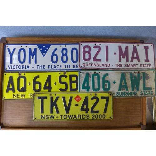 464 - Five Australian car registration plates