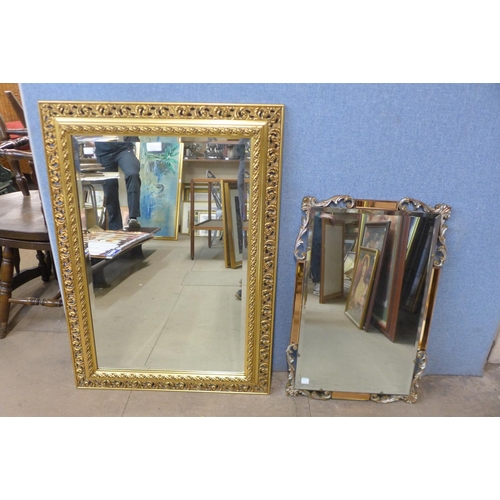 599t - A gilt framed mirror and one other