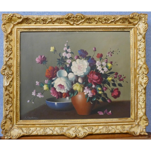 7 - C. Cawthorne, still life of a vase of flowers, oil on canvas, 39 x 49cms,  framed