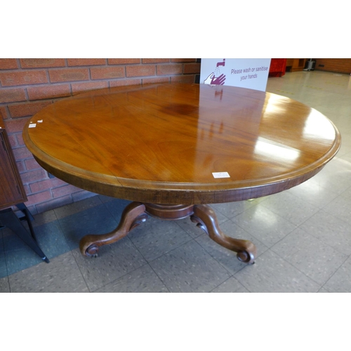 83 - A Victorian mahogany circular tilt-top breakfast table, 74cms h, 122cms dia.