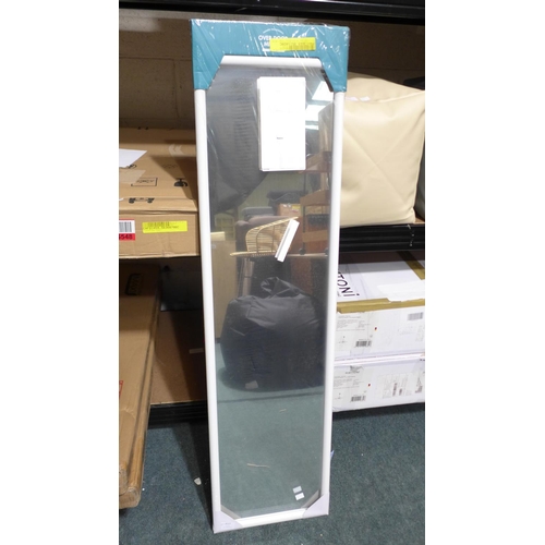 3291 - A white over door mirror (130 x 34cm) * this lot is subject to VAT