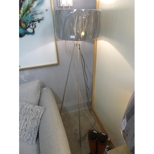 1493 - A Houston brushed steel tripod floor lamp (32122037)   #