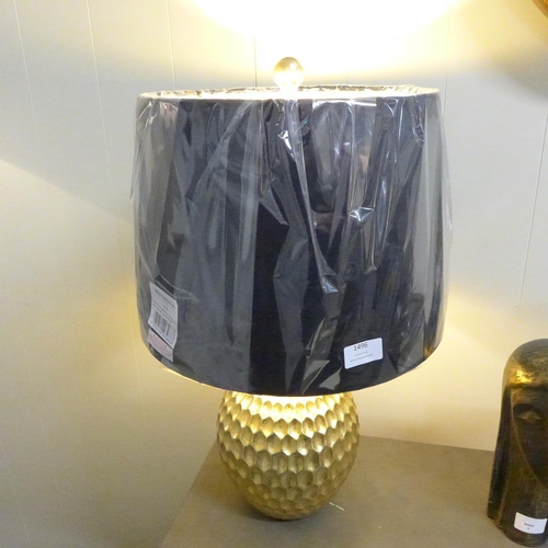 1496 - A gold base lamp with black velvet shade (2070825)   #