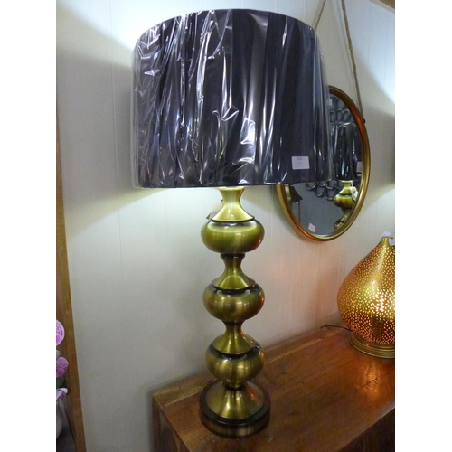 1512 - A Santiago bronze lamp with black velvet shade, height 92cm (2070345)   #