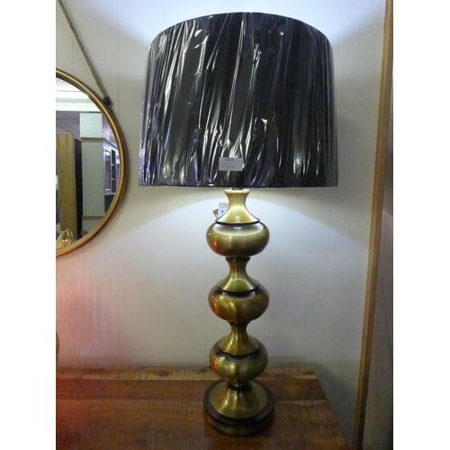 1513 - A Santiago bronze lamp with black velvet shade, height 92cm (2070345)   #