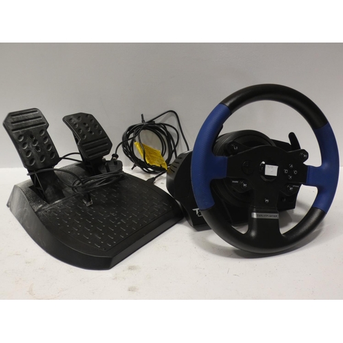 3086 - Thrustmaster T150 steering wheel and pedals (219-217) * This lot is subject to VAT