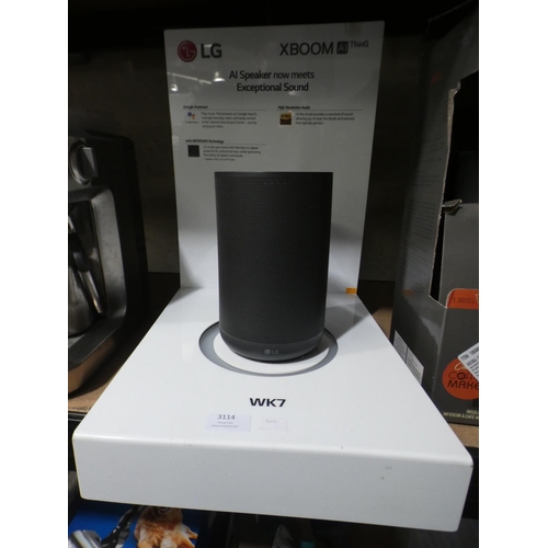 3114 - LG Xboom WK7 Wireless Speaker (Display Item) (ON2D.EGBRLLK), RRP £99.99 + VAT (219-266) * This lot i... 