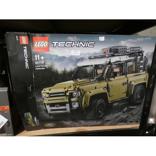 3116 - Lego Land Rover Defender (Incomplete), RRP £99.99 + VAT (219-255) * This lot is subject to VAT