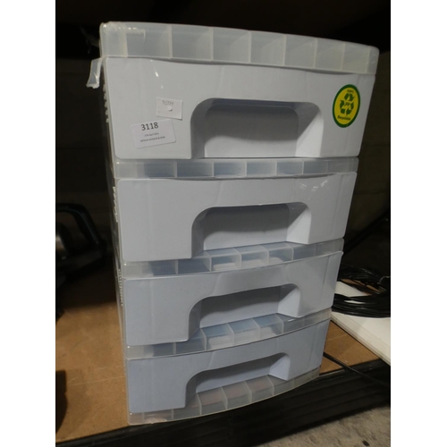 3118 - Really Useful Boxes Four Drawer Tower (damaged) (219-140) * This lot is subject to VAT