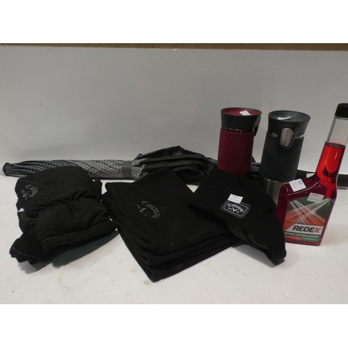 3135 - Callaway Series Gift Set, Contigo Autoseal Mugs, Shedrain Golf Umbrella and Redex fuel treatment bot... 