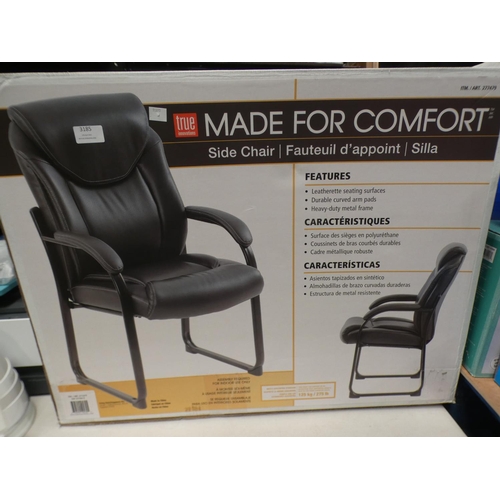 3185 - Bonded Black Leather Side Chair          (219-205) * This lot is subject to VAT