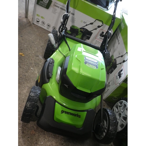 3284 - Greenworks Battery Mower - two batteries with charger, Rrp £324.91 + Vat (4053-61) * This lot is sub... 