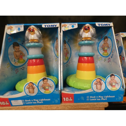 3307 - Four Tomy Stack and Play lighthouses