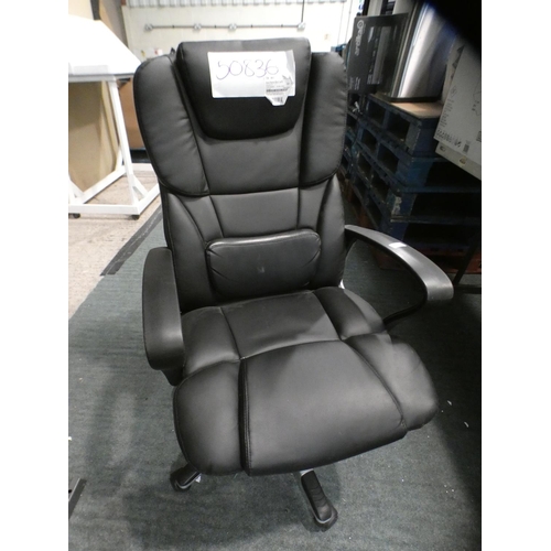 3342 - Dams Palermo Black Leather Executive Chair, RRP £116.66 + VAT (219-150) * This lot is subject to VAT