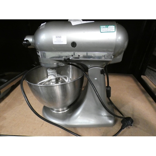 3350 - Kitchenaid Silver Mixer (5KSM95PSBCU) with 3 attachments , RRP £269.99 + VAT (219-159) * This lot is... 