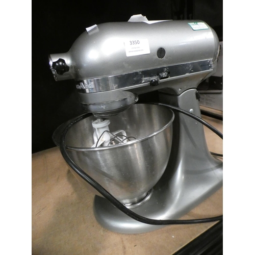 3350 - Kitchenaid Silver Mixer (5KSM95PSBCU) with 3 attachments , RRP £269.99 + VAT (219-159) * This lot is... 