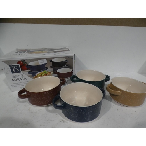 3351 - Mikasa Stoneware Soup Bowls (219-176) * This lot is subject to VAT