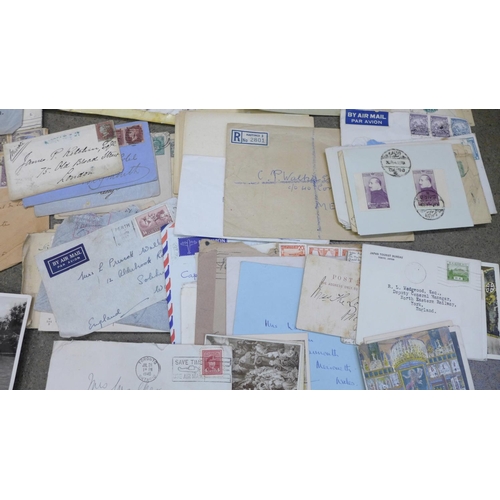 689 - World postal history; an accumulation of all period world postal history including (a few) Great Bri... 