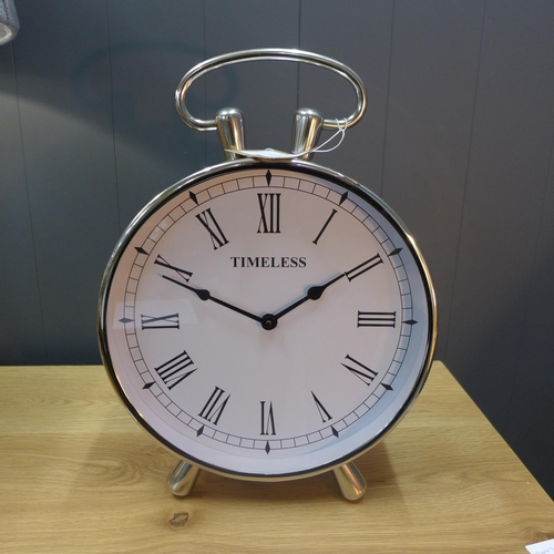 1512 - A circular chrome table clock with loop handle (1754225)   #