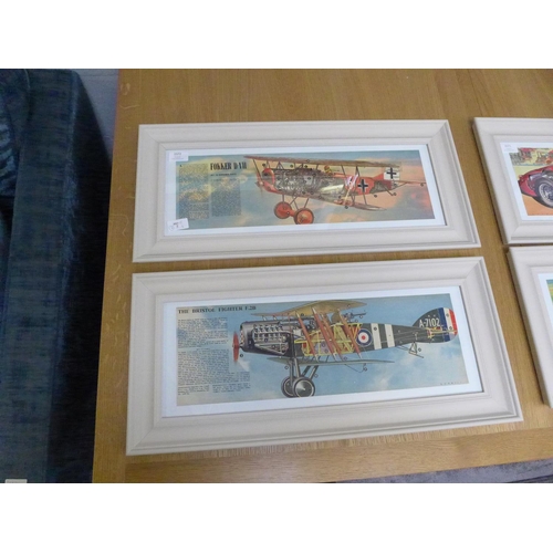 1524 - A pair of 1950's Eagle Comics cut-away drawings, The Bristol Fighter F2B and Fokker D-VII, framed