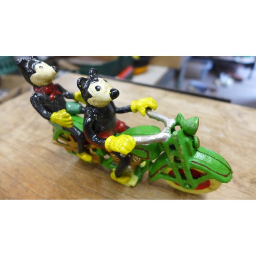 2174 - Duck & Mickey Mouse figures * this lot is subject to VAT